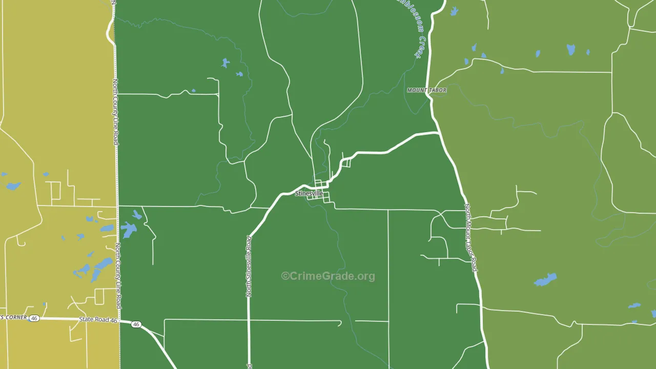 47464, IN Map of Drug-Related Crime Rates