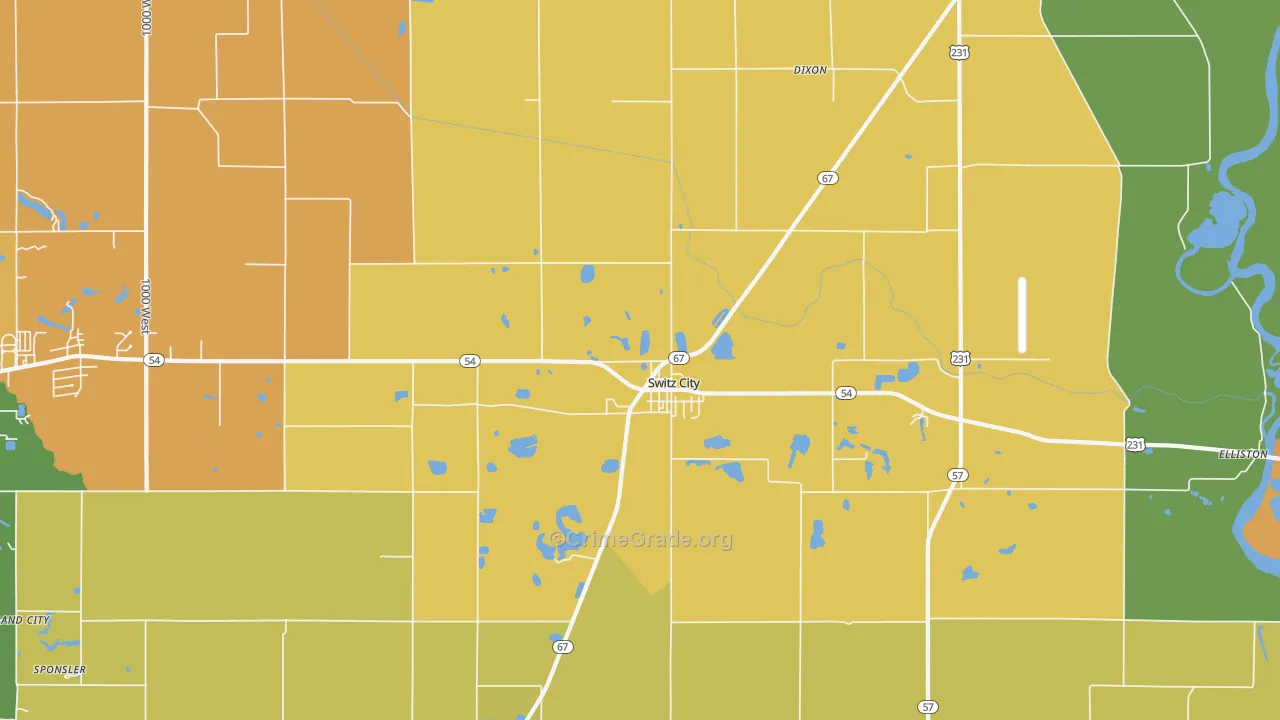 47465, IN Map of Drug-Related Crime Rates