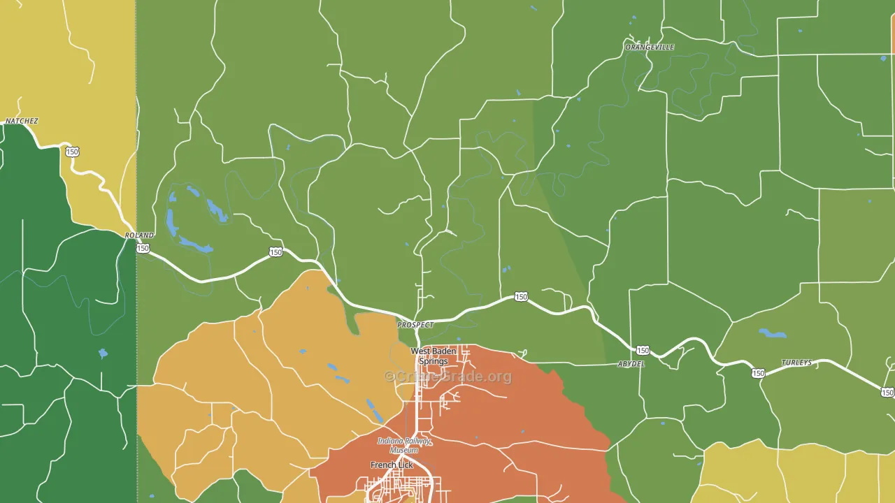 47469, IN Map of Drug-Related Crime Rates