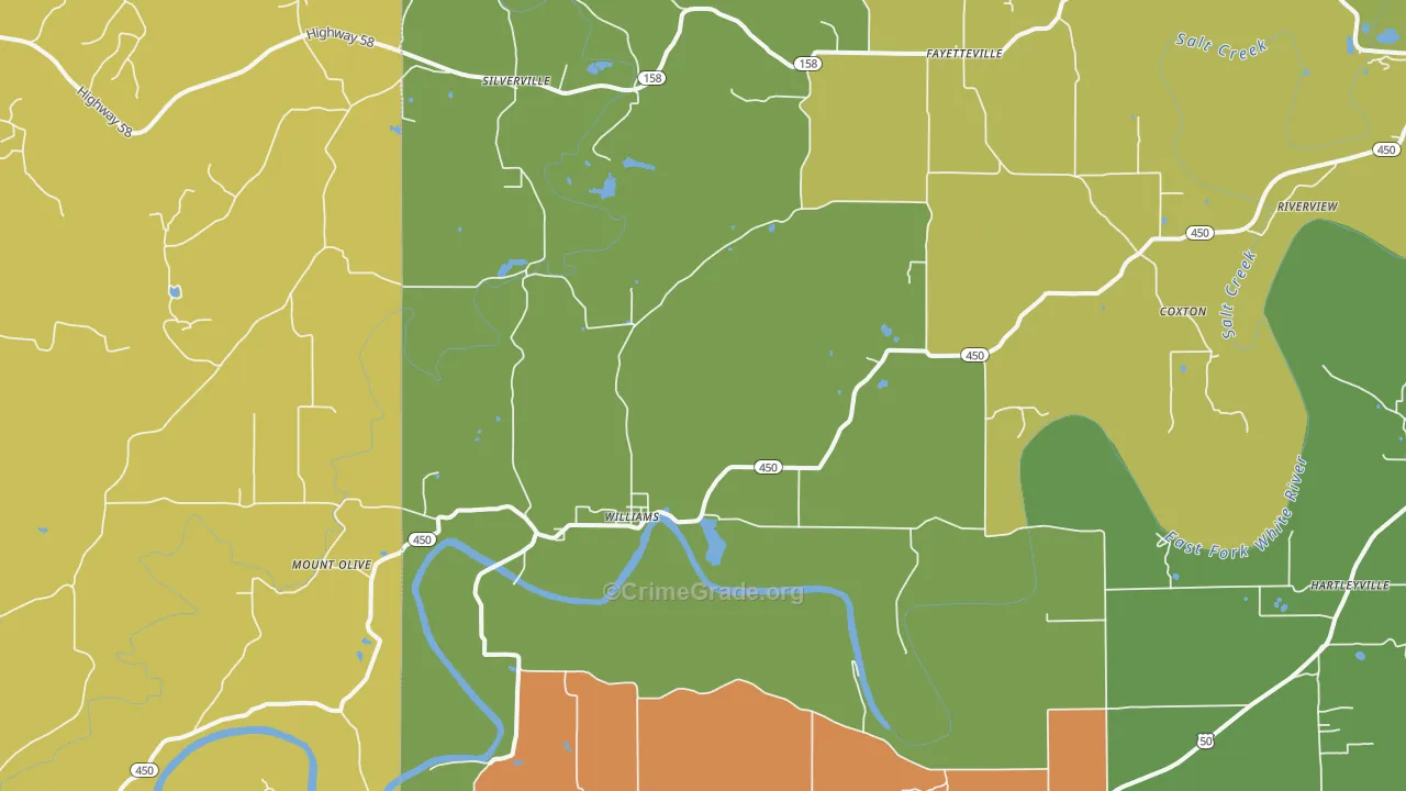 47470, IN Map of Drug-Related Crime Rates