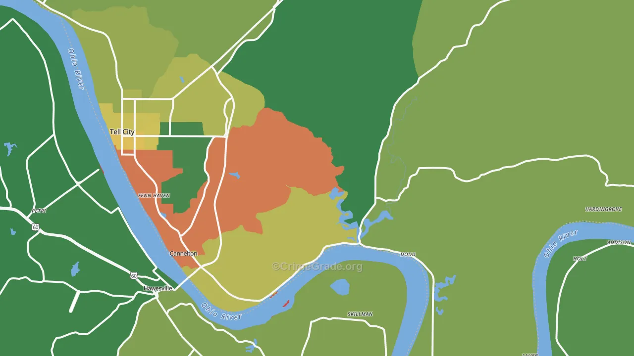 47520, IN Map of Drug-Related Crime Rates