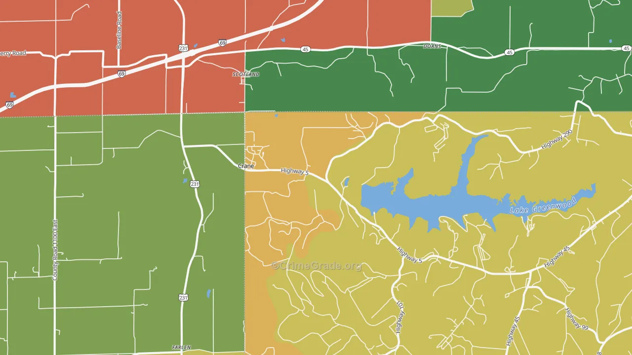 47522, IN Map of Drug-Related Crime Rates