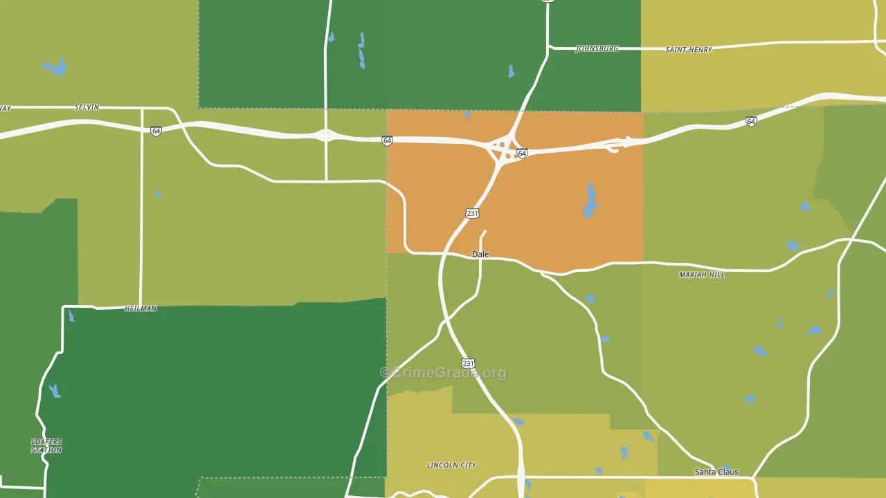47523, IN Map of Drug-Related Crime Rates