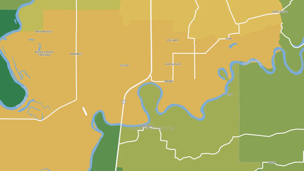 47524, IN Map of Drug-Related Crime Rates