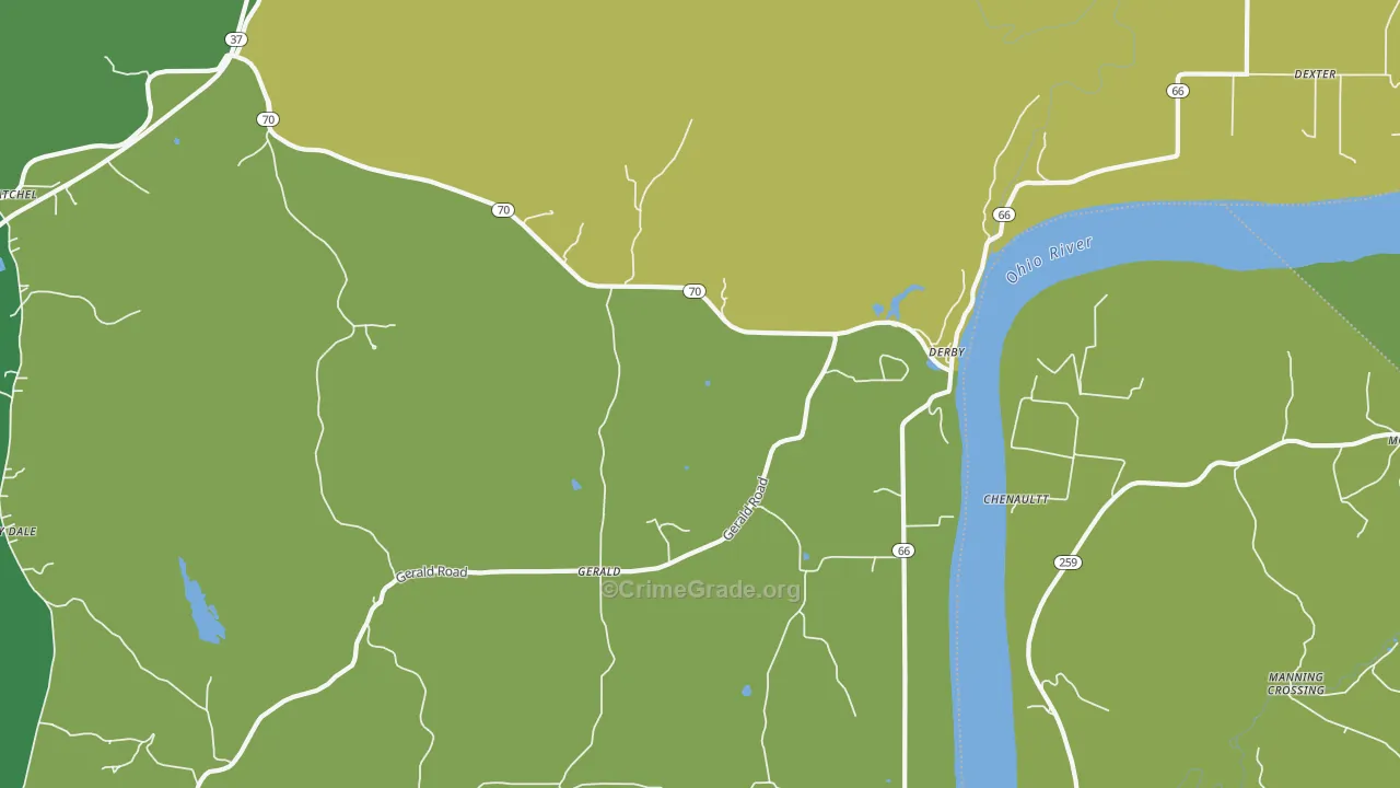 47525, IN Map of Drug-Related Crime Rates