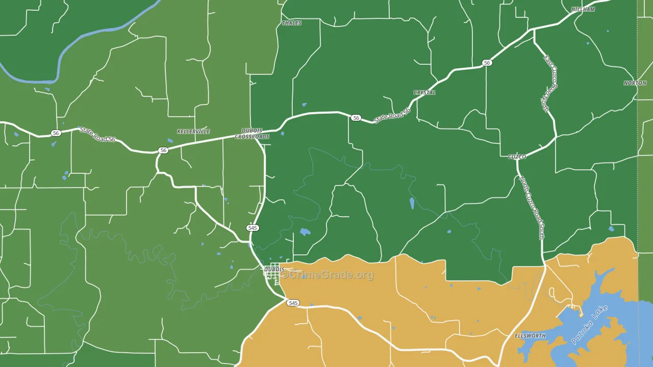 47527, IN Map of Drug-Related Crime Rates