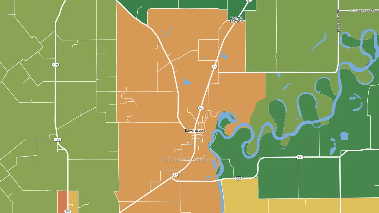 47528, IN Map of Drug-Related Crime Rates