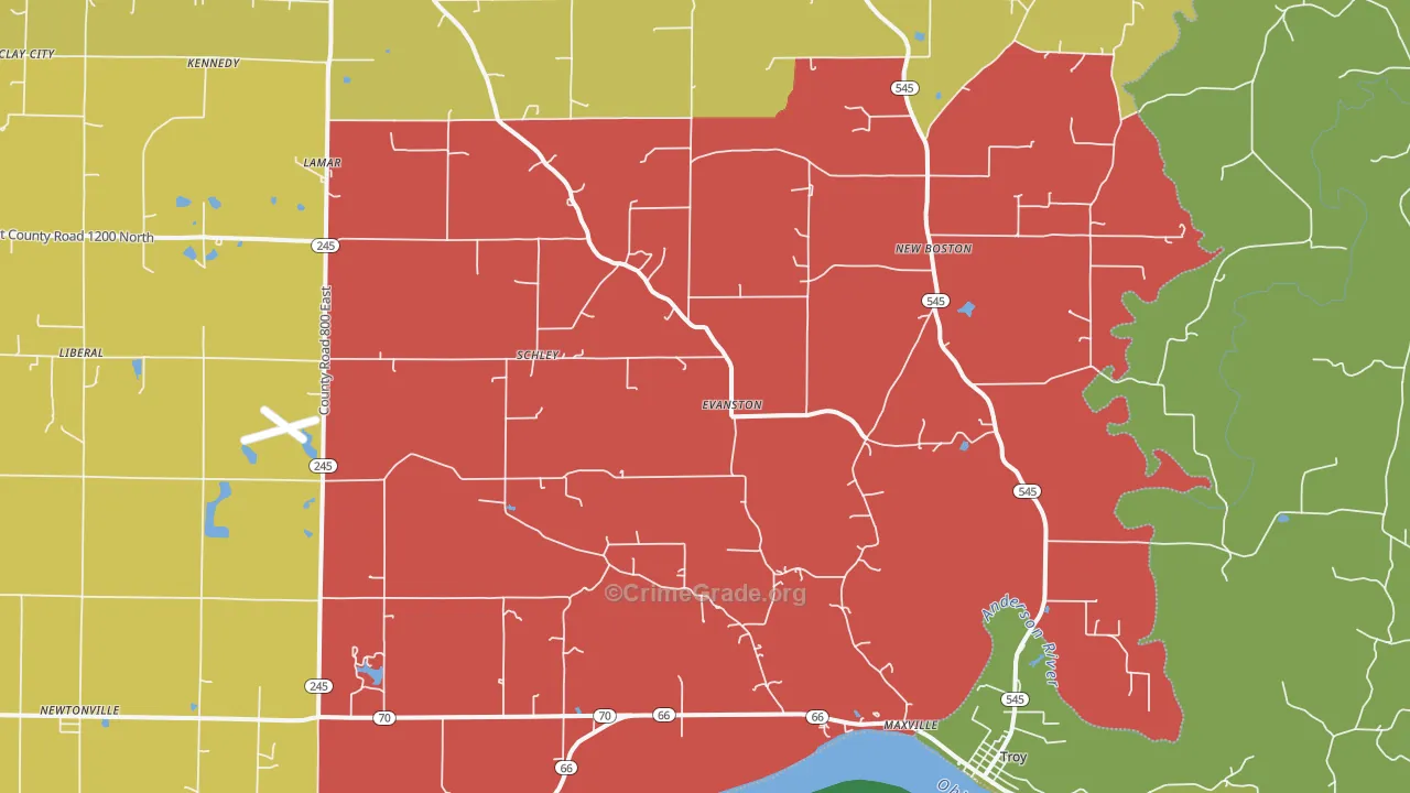 47531, IN Map of Drug-Related Crime Rates