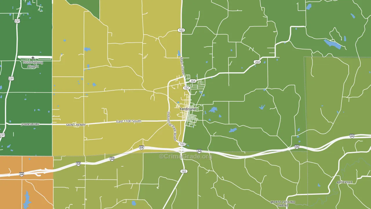 47532, IN Map of Drug-Related Crime Rates