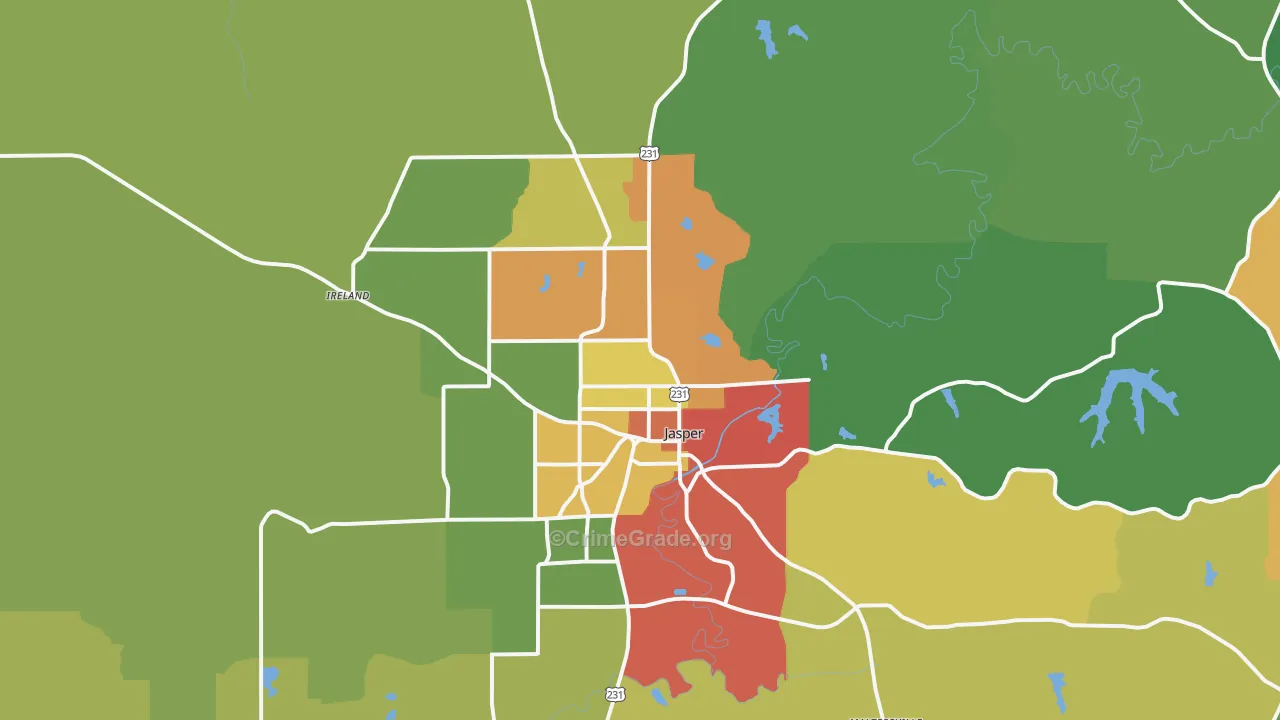 47546, IN Map of Drug-Related Crime Rates