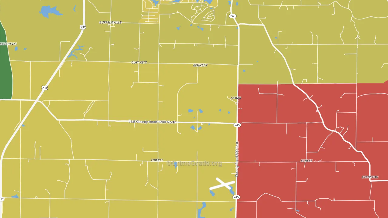 47550, IN Map of Drug-Related Crime Rates