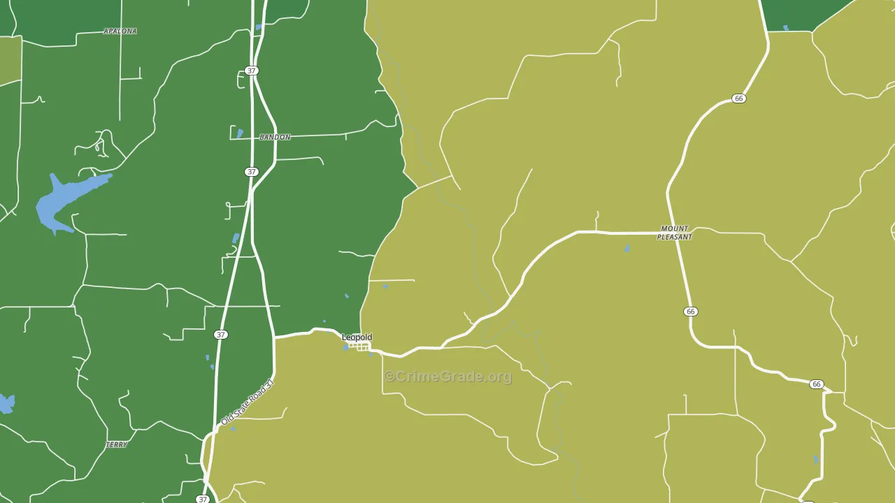 47551, IN Map of Drug-Related Crime Rates