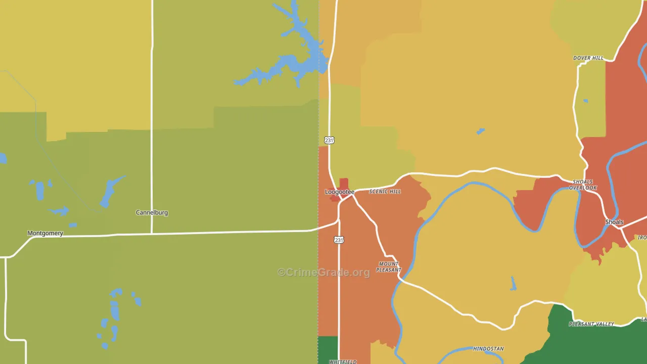 47553, IN Map of Drug-Related Crime Rates