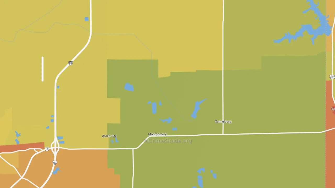 47558, IN Map of Drug-Related Crime Rates