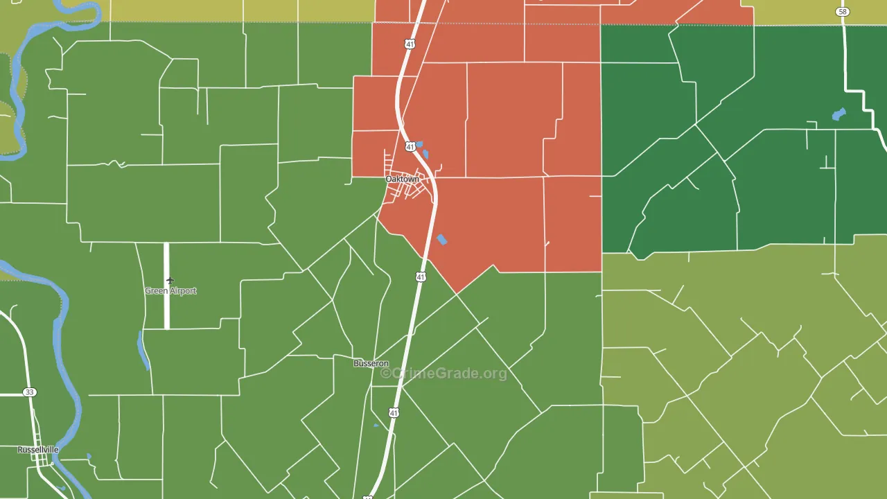 47561, IN Map of Drug-Related Crime Rates