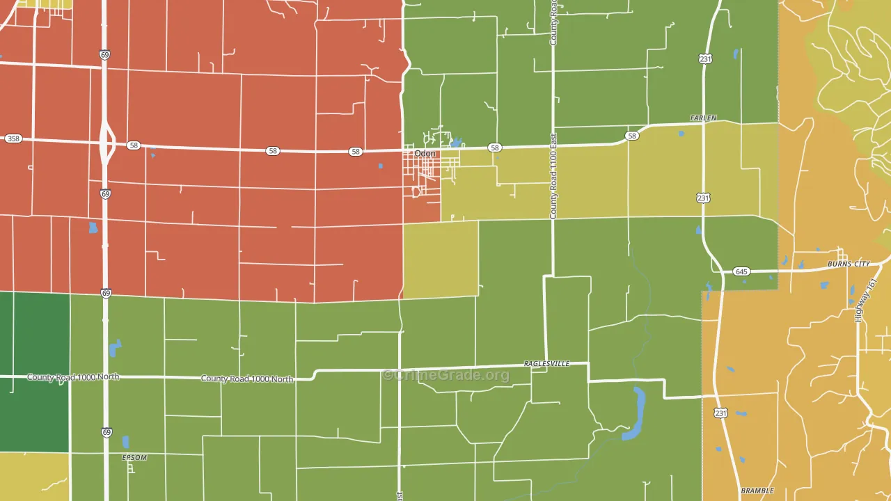47562, IN Map of Drug-Related Crime Rates