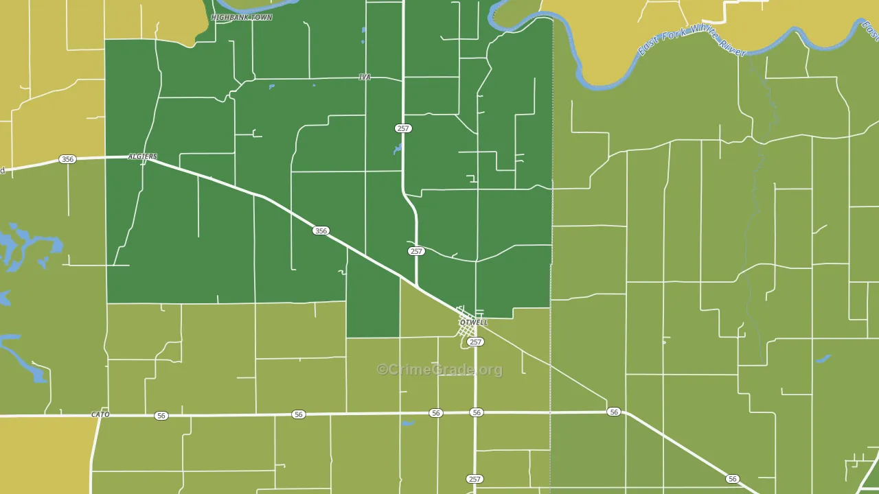 47564, IN Map of Drug-Related Crime Rates