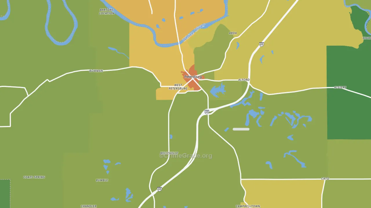 47567, IN Map of Drug-Related Crime Rates