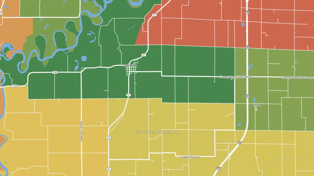 47568, IN Map of Drug-Related Crime Rates
