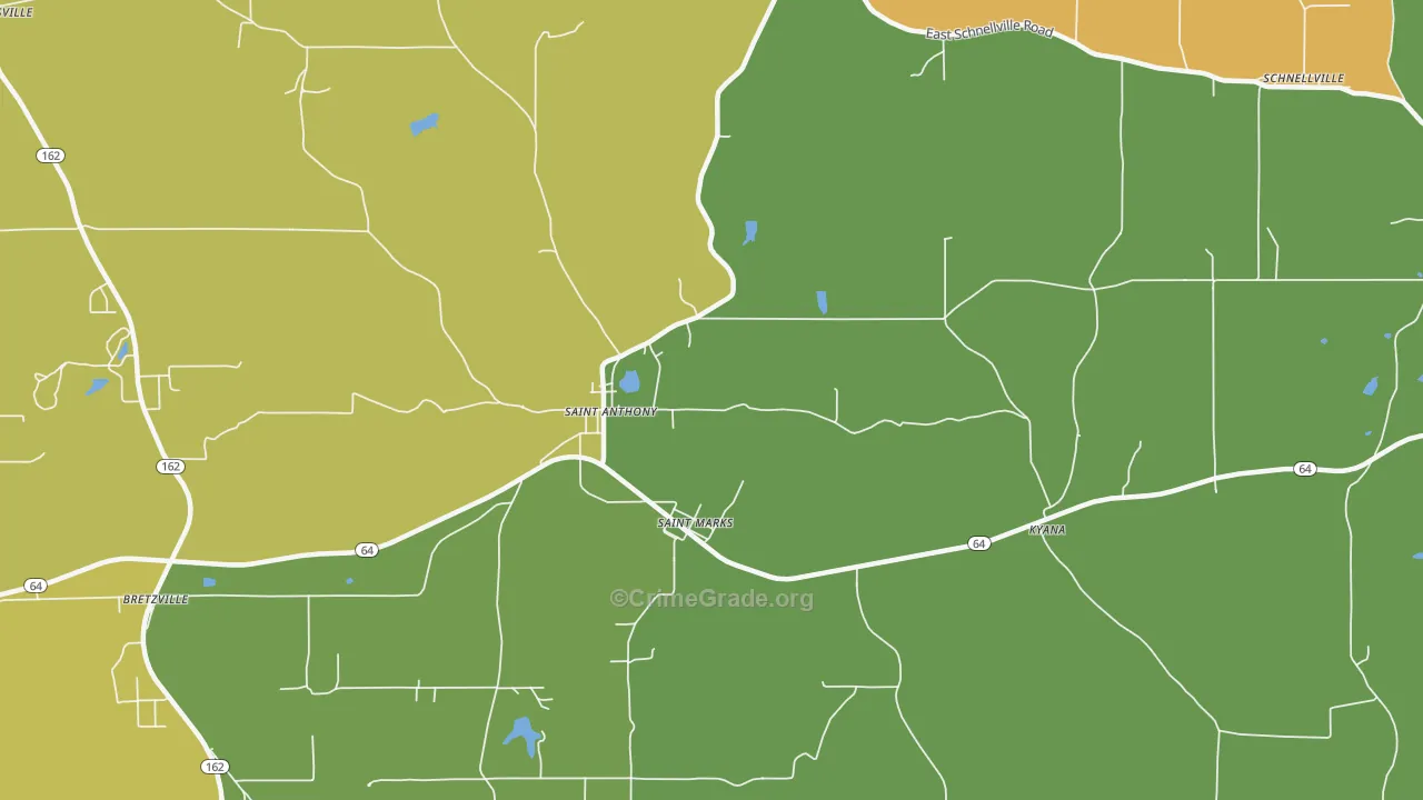 47575, IN Map of Drug-Related Crime Rates