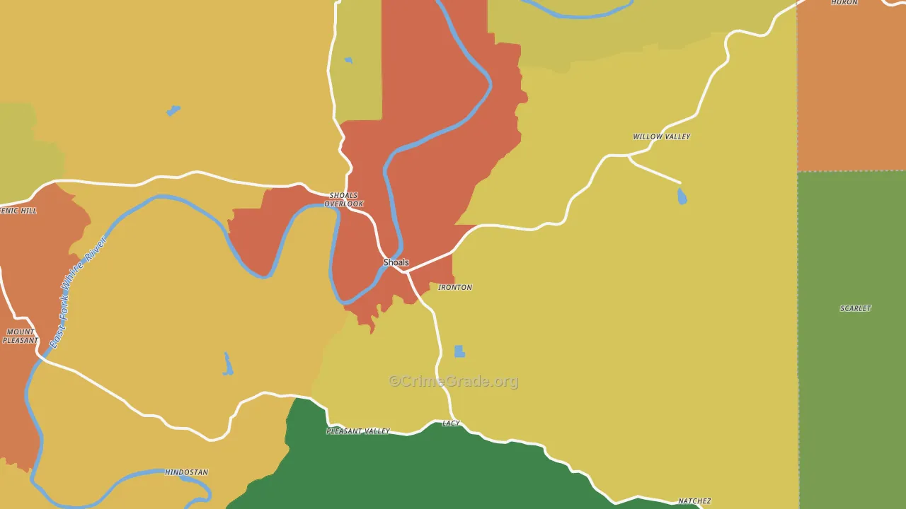 47581, IN Map of Drug-Related Crime Rates
