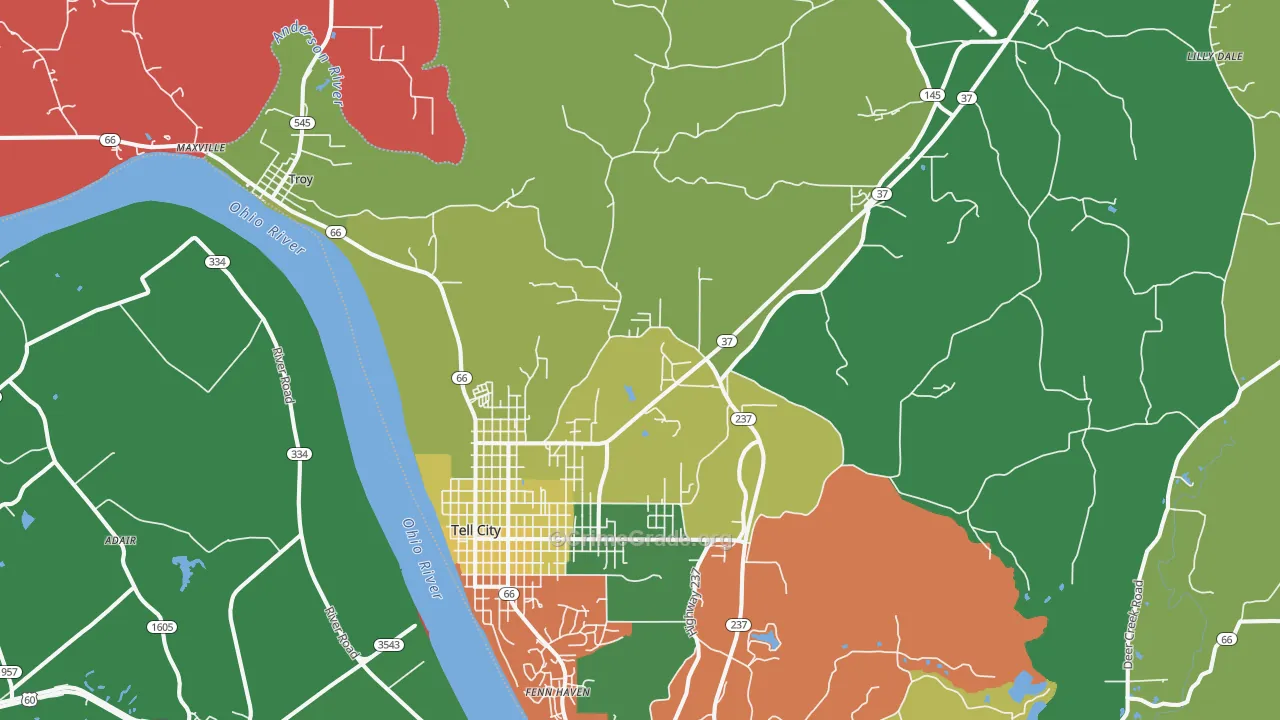 47586, IN Map of Drug-Related Crime Rates