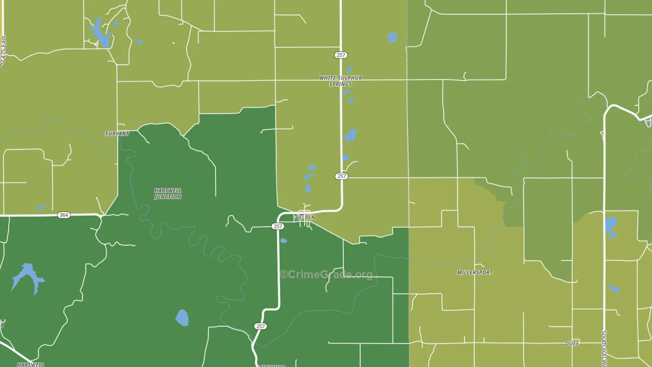 47590, IN Map of Drug-Related Crime Rates