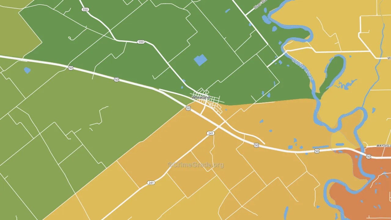 47597, IN Map of Drug-Related Crime Rates