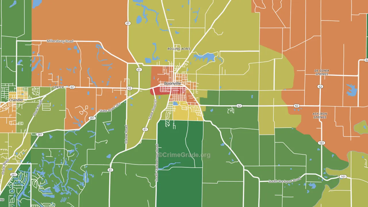 47601, IN Map of Drug-Related Crime Rates