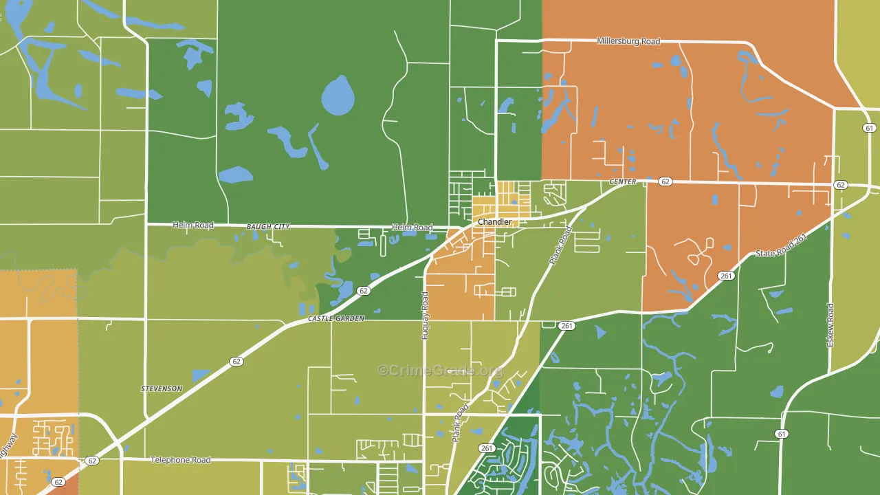 47610, IN Map of Drug-Related Crime Rates