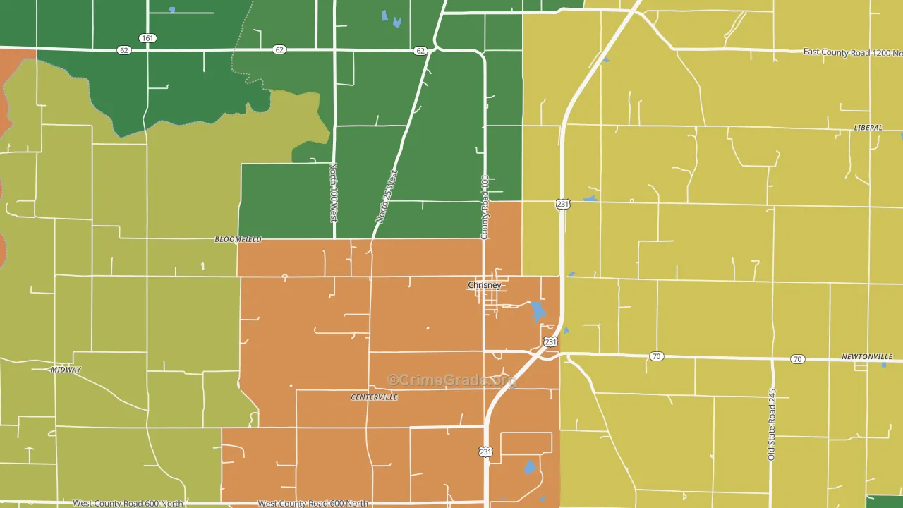 47611, IN Map of Drug-Related Crime Rates