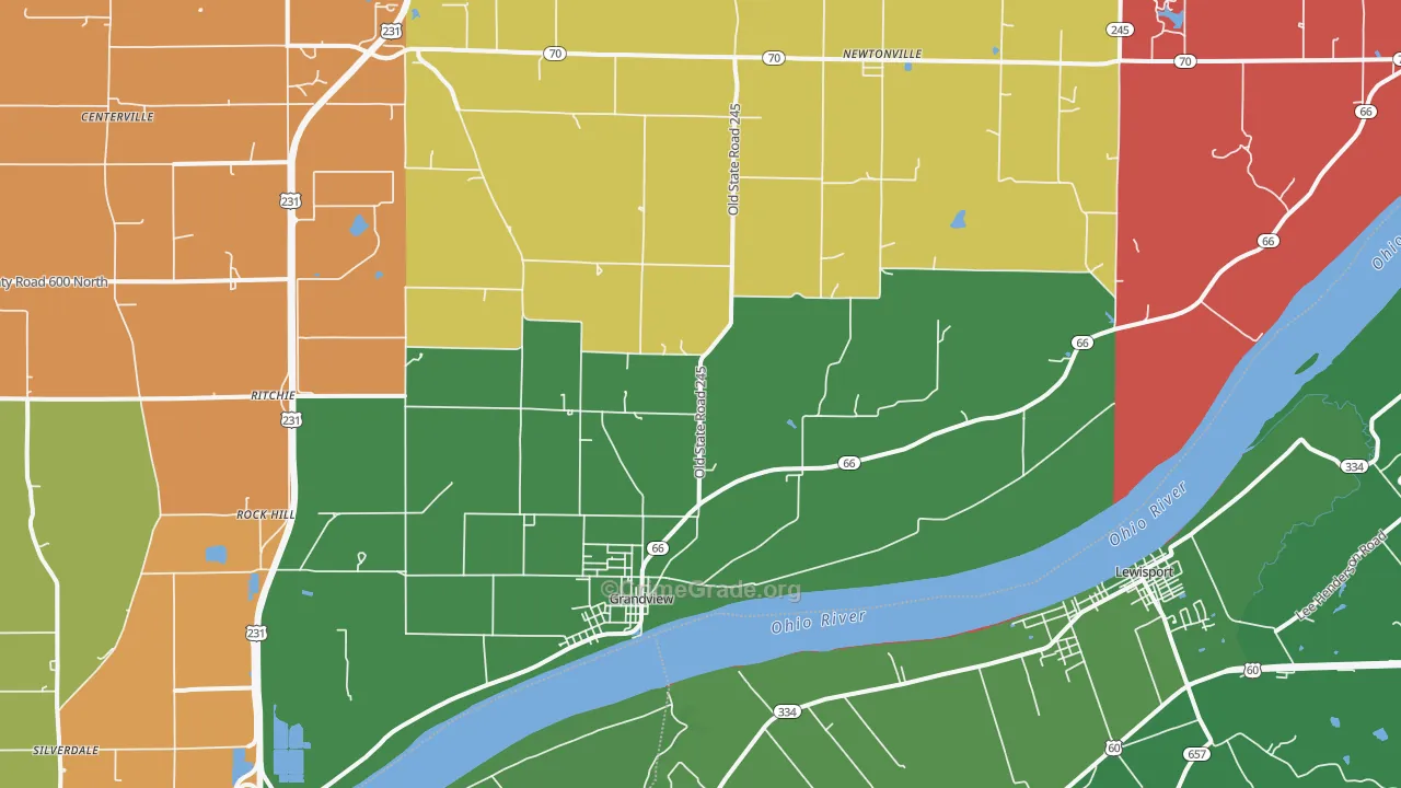47615, IN Map of Drug-Related Crime Rates