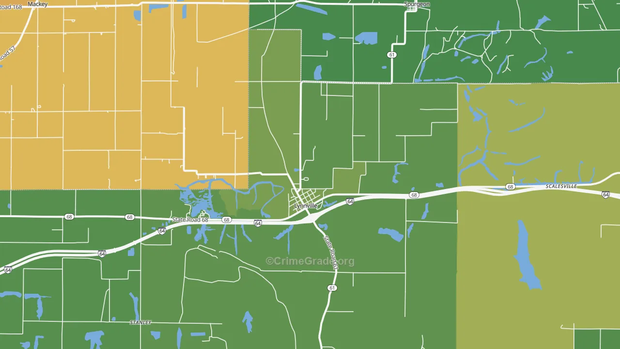 47619, IN Map of Drug-Related Crime Rates