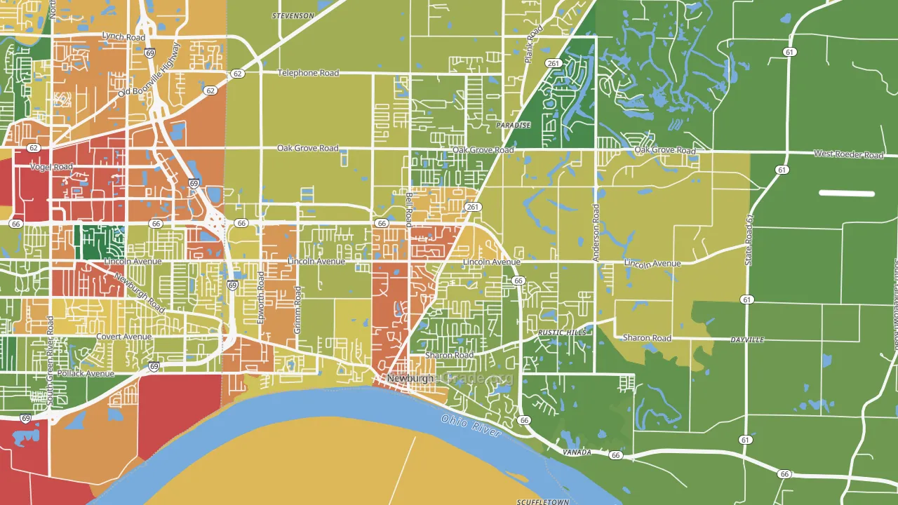 47630, IN Map of Drug-Related Crime Rates
