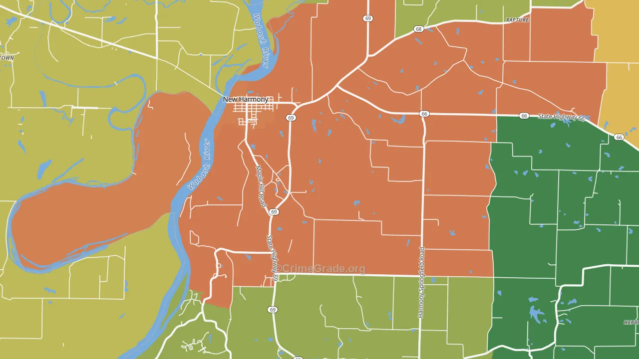47631, IN Map of Drug-Related Crime Rates