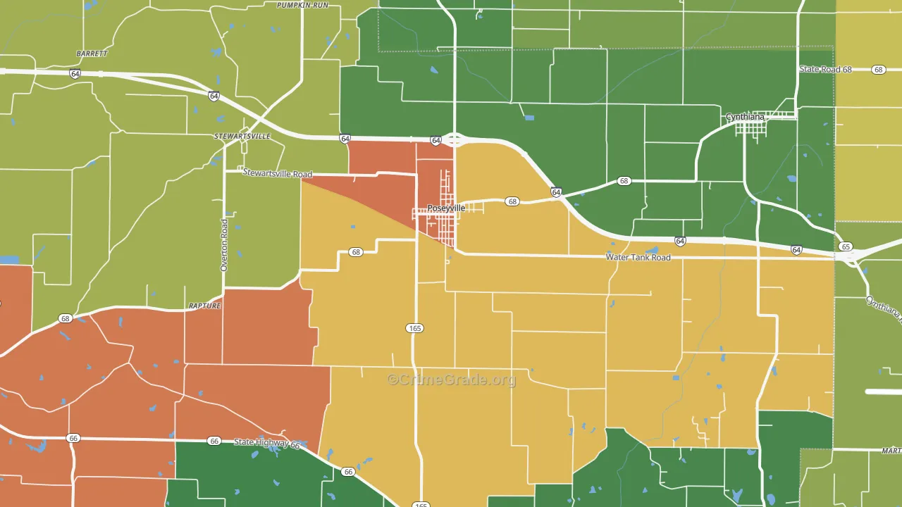 47633, IN Map of Drug-Related Crime Rates