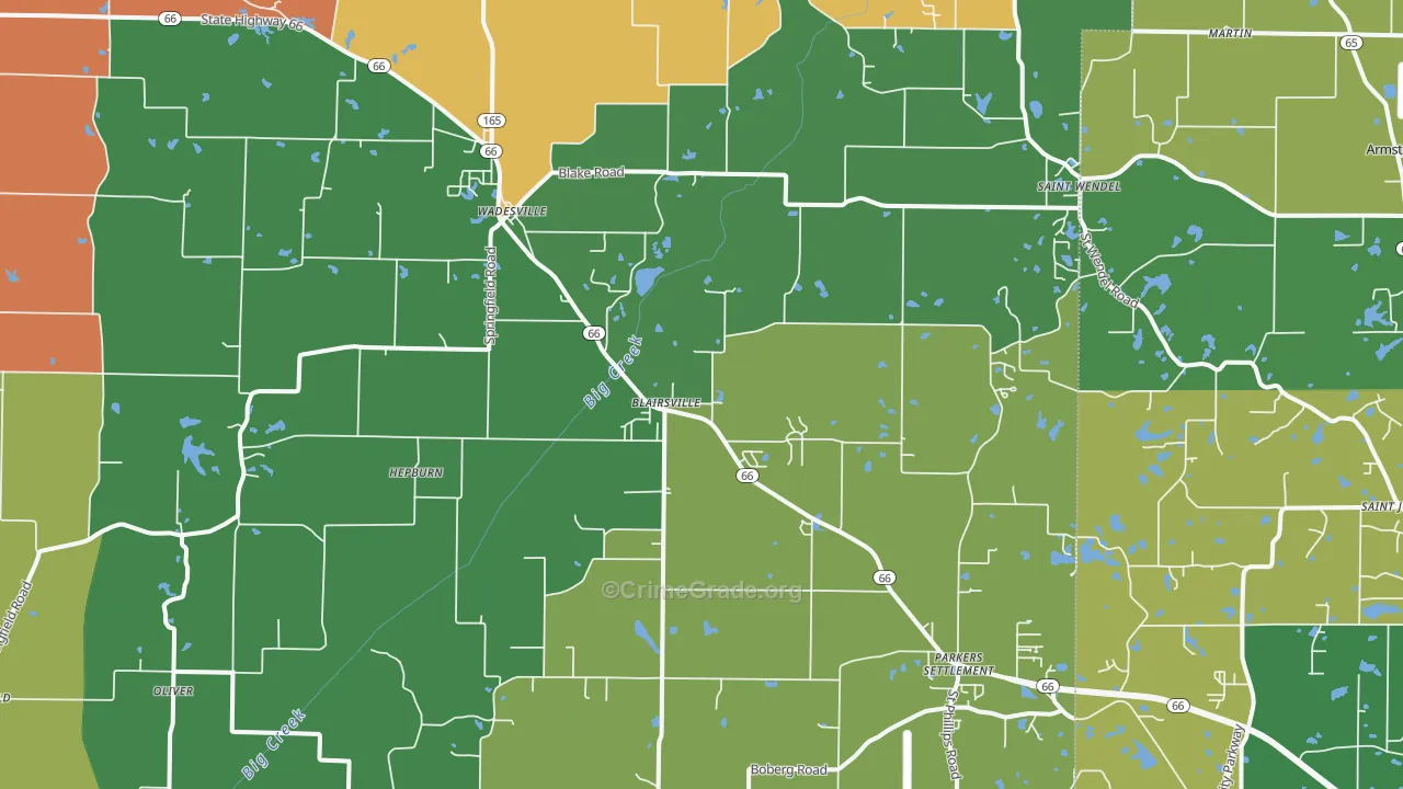 47638, IN Map of Drug-Related Crime Rates
