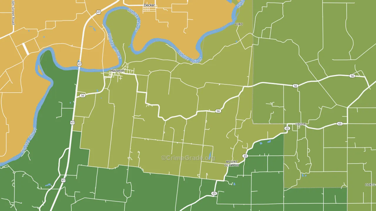 47640, IN Map of Drug-Related Crime Rates