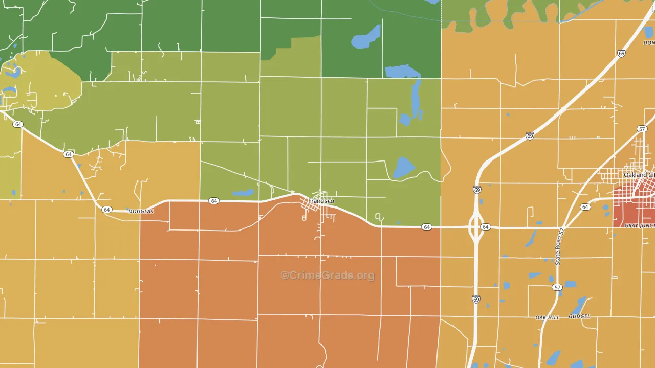 47649, IN Map of Drug-Related Crime Rates