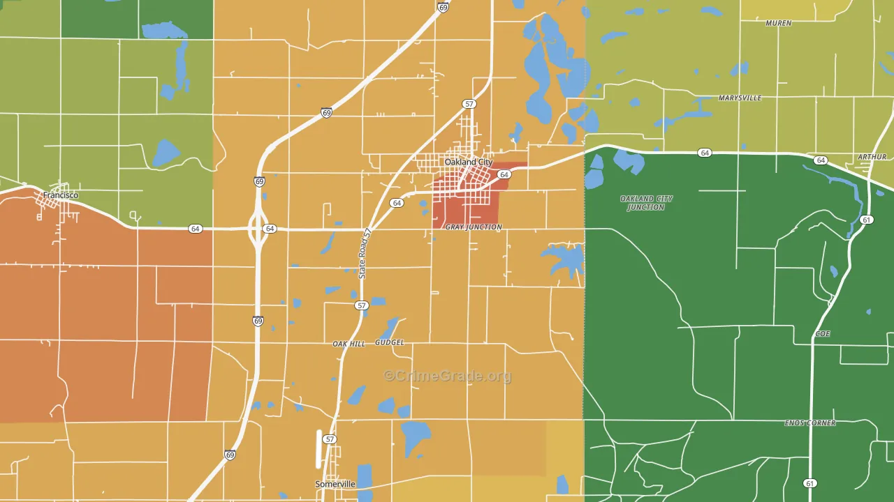 47660, IN Map of Drug-Related Crime Rates