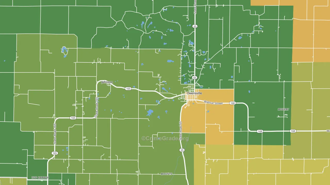 47665, IN Map of Drug-Related Crime Rates