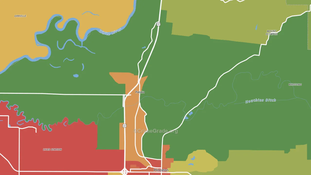 47666, IN Map of Drug-Related Crime Rates