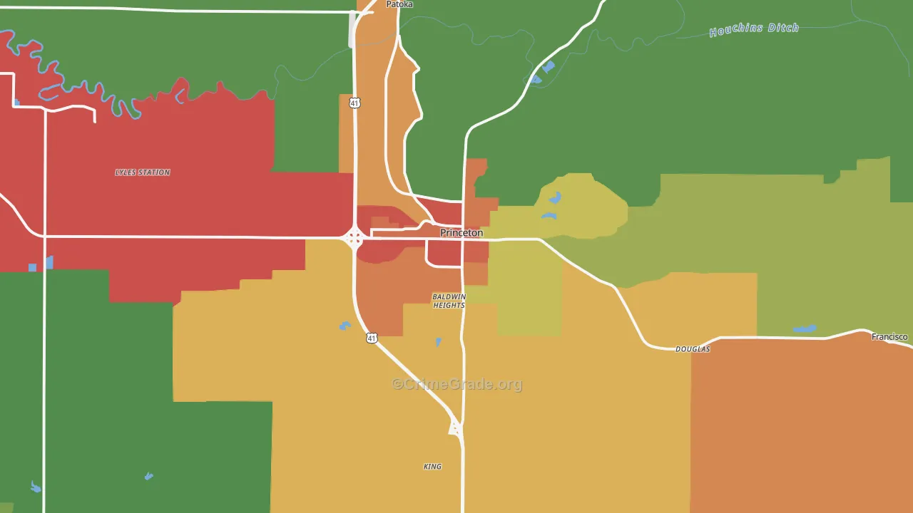 47670, IN Map of Drug-Related Crime Rates