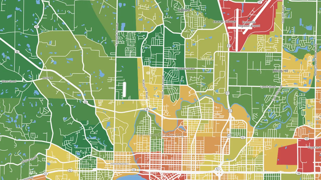 47710, IN Map of Drug-Related Crime Rates