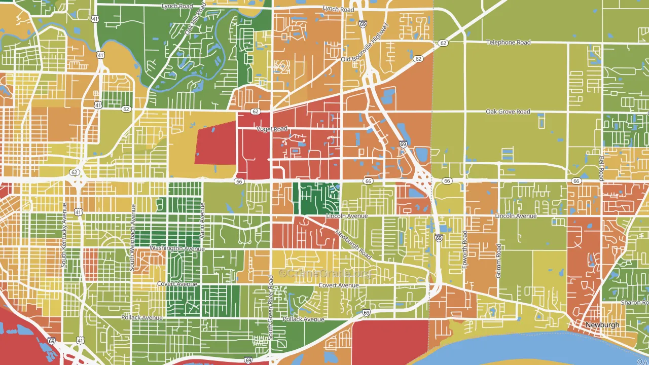 47715, IN Map of Drug-Related Crime Rates