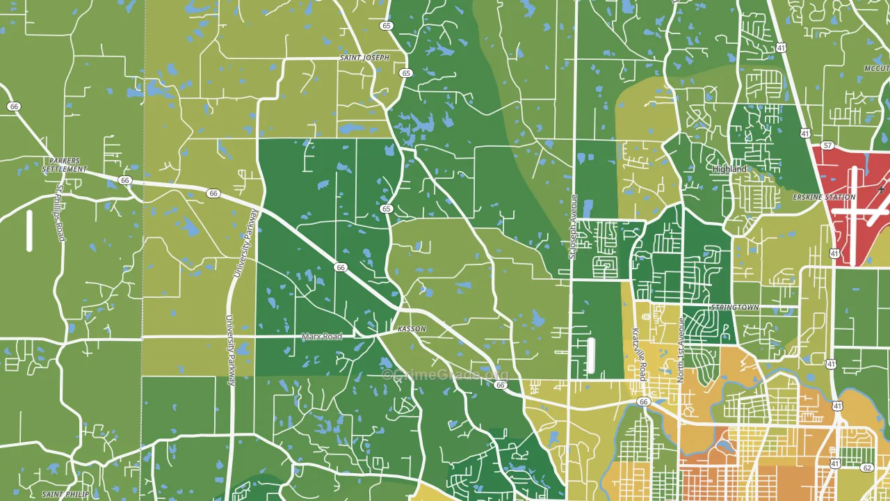 47720, IN Map of Drug-Related Crime Rates
