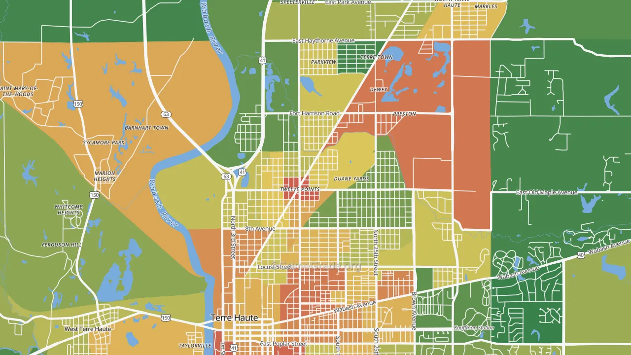 47804, IN Map of Drug-Related Crime Rates