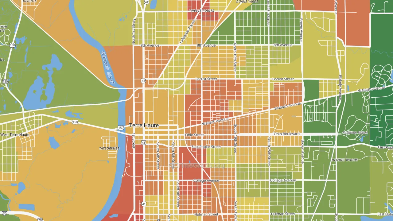 47807, IN Map of Drug-Related Crime Rates