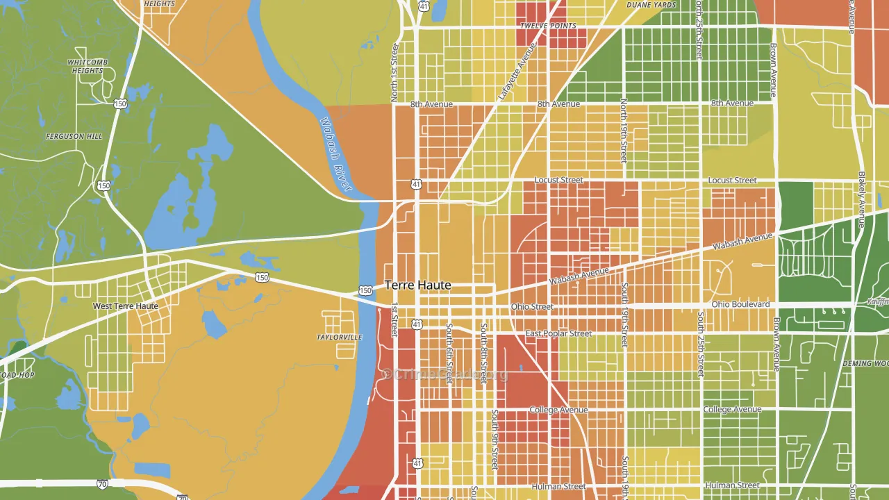 47809, IN Map of Drug-Related Crime Rates