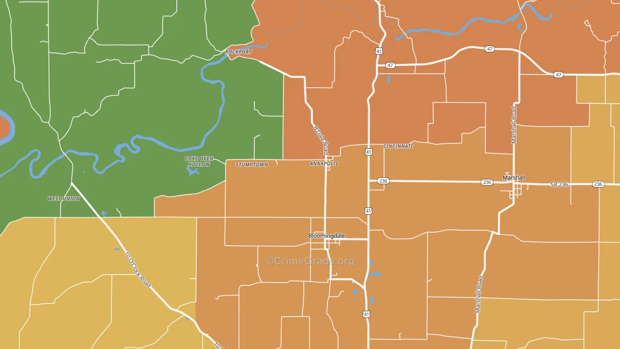 47832, IN Map of Drug-Related Crime Rates